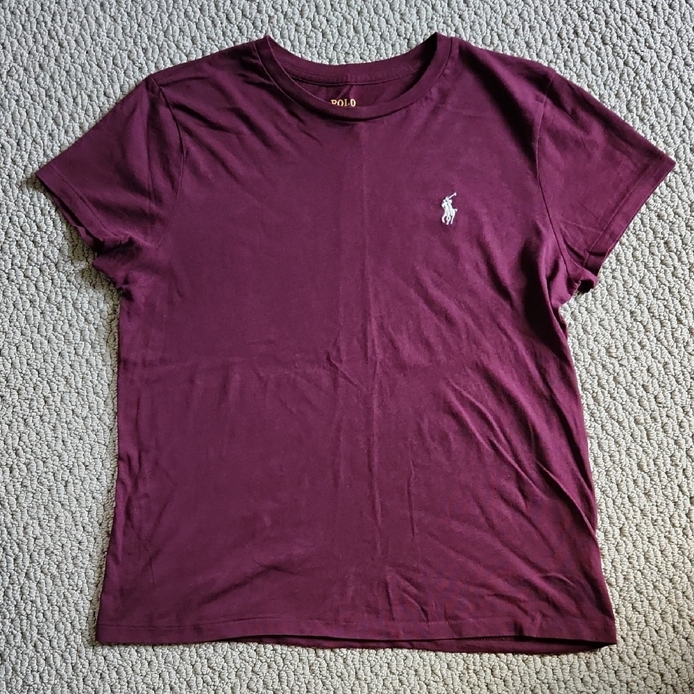 NWOT Womens Polo Ralph Lauren Tshirt size Medium Maroon Burgundy